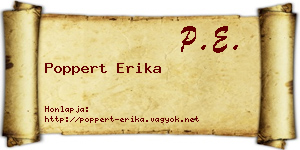Poppert Erika névjegykártya